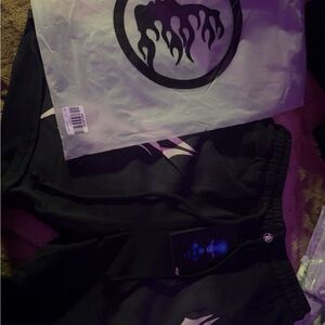 Men's Black Graphic Drawstring Shorts